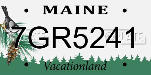 7GR5241 Maine License Plate