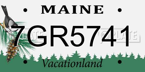 7GR5741 Maine License Plate