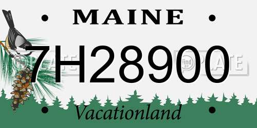 7H28900 Maine License Plate