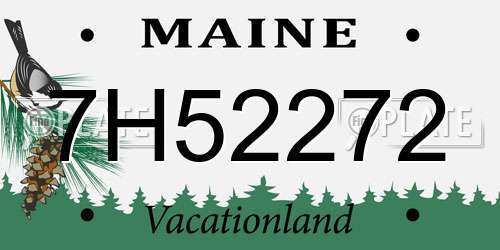 7H52272 Maine License Plate