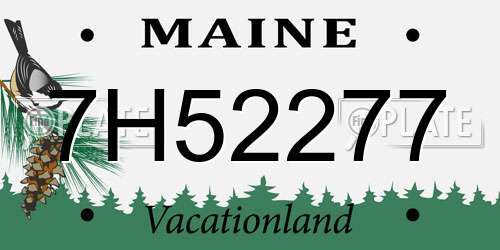 7H52277 Maine License Plate