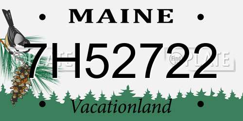 7H52722 Maine License Plate