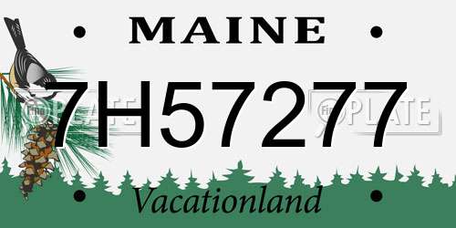 7H57277 Maine License Plate
