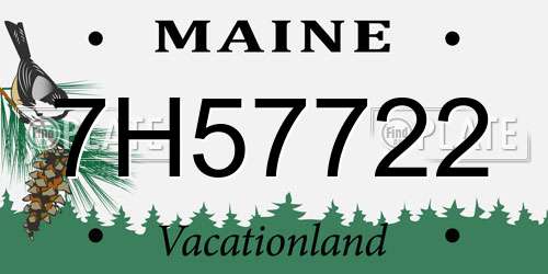 7H57722 Maine License Plate