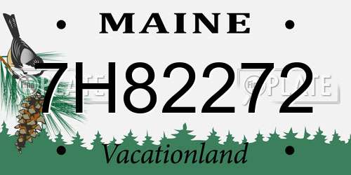 7H82272 Maine License Plate