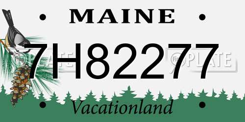 7H82277 Maine License Plate