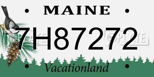 7H87272 Maine License Plate