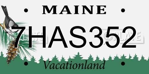 7HAS352 Maine License Plate