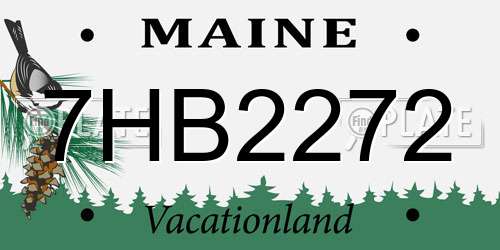 7HB2272 Maine License Plate