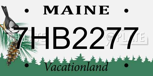 7HB2277 Maine License Plate