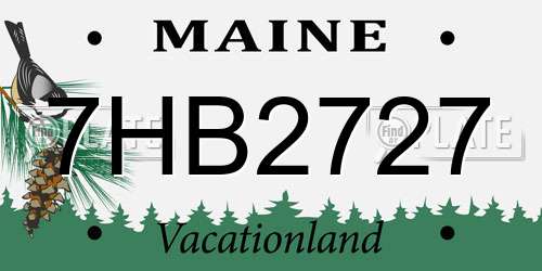 7HB2727 Maine License Plate