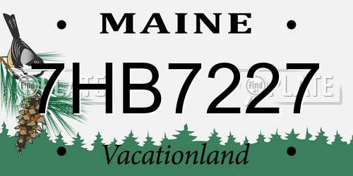 7HB7227 Maine License Plate