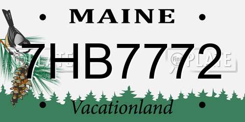 7HB7772 Maine License Plate