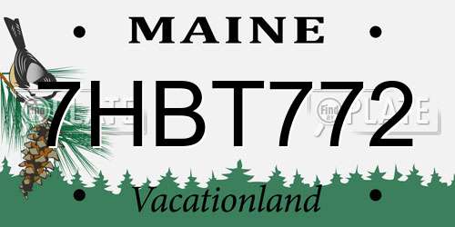 7HBT772 Maine License Plate