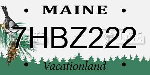 7HBZ222 Maine License Plate