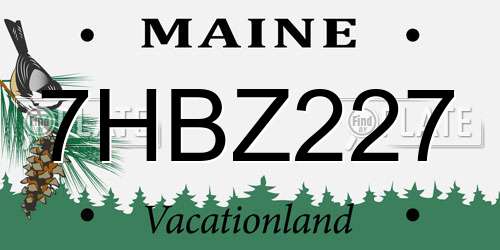 7HBZ227 Maine License Plate