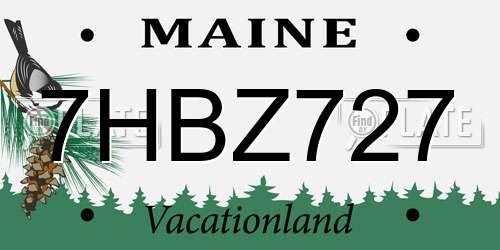 7HBZ727 Maine License Plate