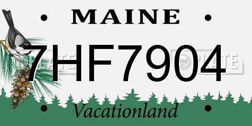 7HF7904 Maine License Plate