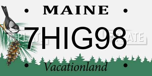 7HIG98 Maine License Plate