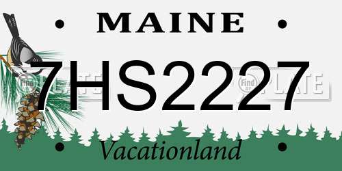 7HS2227 Maine License Plate