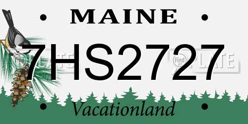 7HS2727 Maine License Plate