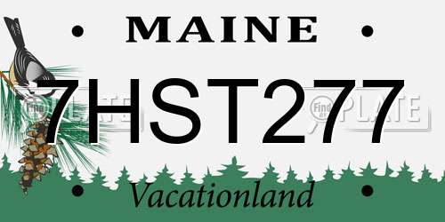7HST277 Maine License Plate