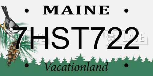 7HST722 Maine License Plate