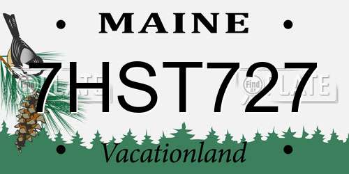 7HST727 Maine License Plate