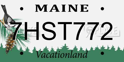 7HST772 Maine License Plate