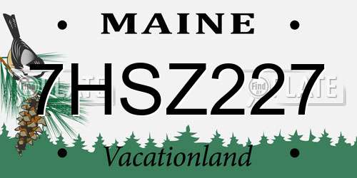7HSZ227 Maine License Plate