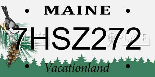 7HSZ272 Maine License Plate
