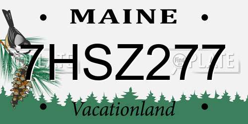 7HSZ277 Maine License Plate
