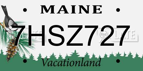 7HSZ727 Maine License Plate