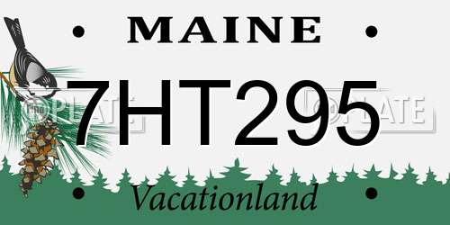 7HT295 Maine License Plate