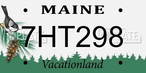 7HT298 Maine License Plate