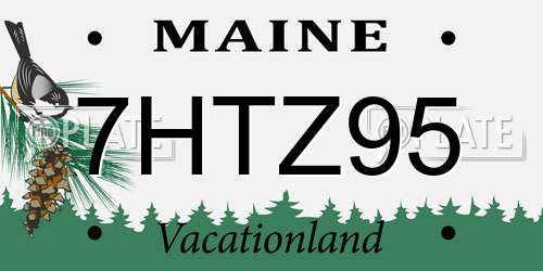 7HTZ95 Maine License Plate