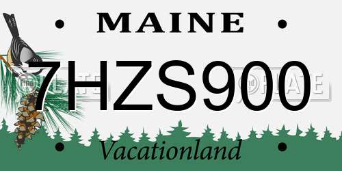 7HZS900 Maine License Plate