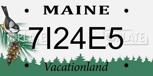 7I24E5 Maine License Plate