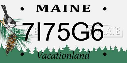 7I75G6 Maine License Plate