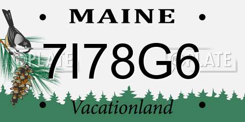 7I78G6 Maine License Plate
