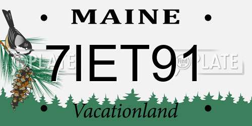 7IET91 Maine License Plate