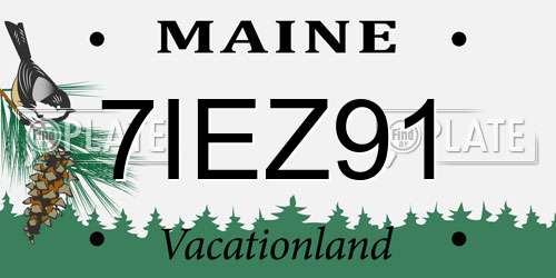 7IEZ91 Maine License Plate