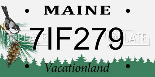 7IF279 Maine License Plate