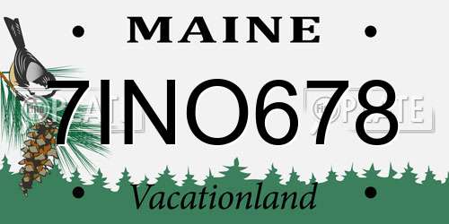 7INO678 Maine License Plate