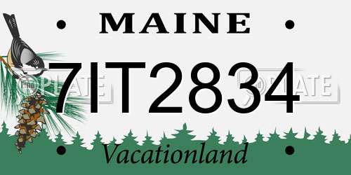 7IT2834 Maine License Plate