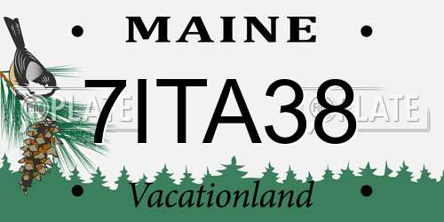 7ITA38 Maine License Plate