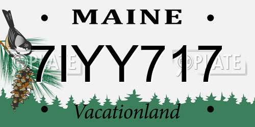 7IYY717 Maine License Plate