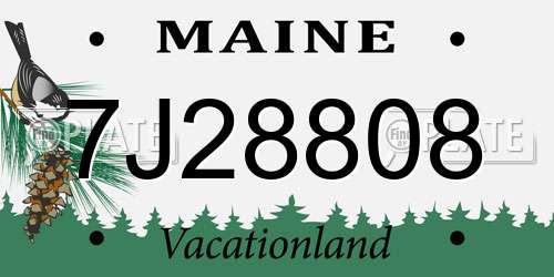 7J28808 Maine License Plate