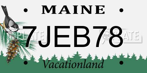 7JEB78 Maine License Plate