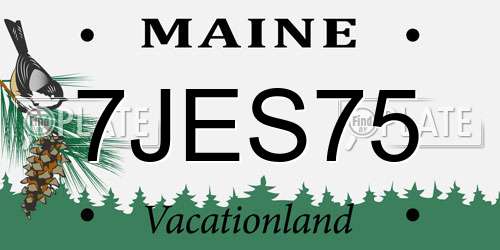 7JES75 Maine License Plate